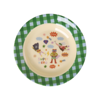Rice Melamin Tiefer Kinderteller - Super Hero Grün 250ml