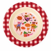 Tiefer Suppenteller für Kinder 20cm Rot Super Hero Melamin 200ml