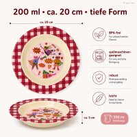 Tiefer Suppenteller für Kinder 20cm Rot Super Hero Melamin 200ml