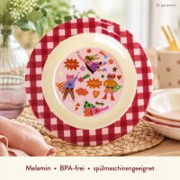 Tiefer Suppenteller für Kinder 20cm Rot Super Hero Melamin 200ml