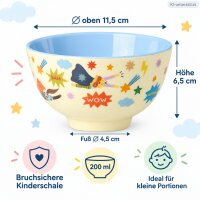 Bruchsichere Kinderschale 200ml Blau Super Hero Melamin Schale
