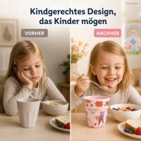 Melamin Kinderbecher 250ml Rosa - Pastellrosa Trinkbecher mit Motiv