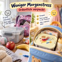 Edelstahl Lunchbox Kinder 17x12x6cm Creme Pausenbox Metall
