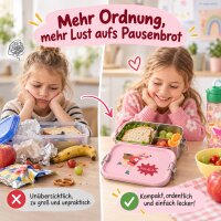 Brotdose Kinder 17x12x6cm Rosa Pastellrosa Edelstahl mit Motiv