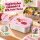 Brotdose Kinder 17x12x6cm Rosa Pastellrosa Edelstahl mit Motiv