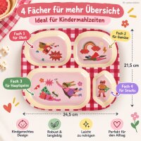 Babyteller unterteilt 24,5x21,5cm Rot Rosa Melamin mit 4 Fächern