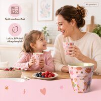 Melamin Kinderbecher 160ml Rosa Pastellrosa Becher ohne Henkel