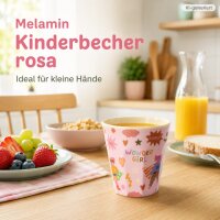 Melamin Kinderbecher rosa 160ml kleiner Becher mit Superhelden-Motiv