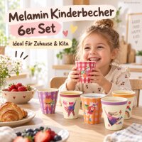Melamin Kinderbecher 250ml Bunt Super Hero Rot bruchsicher 6er Set