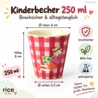 Melamin Kinderbecher 250ml Bunt Super Hero Rot bruchsicher 6er Set