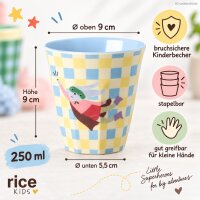Melamin Becher Kinder 250ml Bunt Blau - 6er Set Kindergeschirr Kita