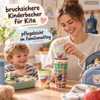Melamin Becher Kinder 250ml Bunt Blau - 6er Set Kindergeschirr Kita