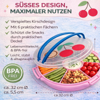 Rice Serviertablett mit Deckel - Rosa Kirsche