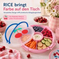 Rice Serviertablett mit Deckel - Rosa Kirsche