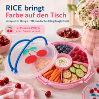 Rice Serviertablett mit Deckel - Rosa Kirsche