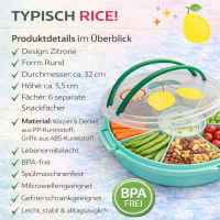 Rice Serviertablett mit Deckel - Türkis Zitrone