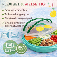 Rice Serviertablett mit Deckel - Türkis Zitrone