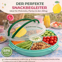 Rice Serviertablett mit Deckel - Türkis Zitrone