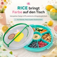 Rice Serviertablett mit Deckel - Türkis Zitrone