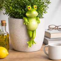 Lustiger Frosch Dekofigur aus Polyresin – frech & dekorativ (13 cm)