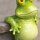 Lustiger Frosch Dekofigur aus Polyresin – frech & dekorativ (13 cm)