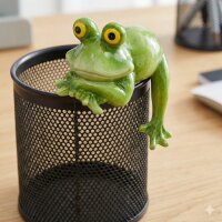 Kantenhocker Frosch liegend – Dekofigur aus Polyresin für Garten & Zuhause