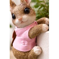 Hase Dekofigur aus Kunstharz Topfhänger  – naturgetreu & liebevoll gestaltet (14 cm)