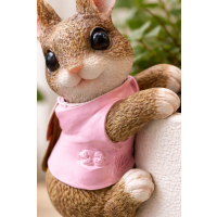 Hase Dekofigur aus Kunstharz Topfhänger  – naturgetreu & liebevoll gestaltet (14 cm)