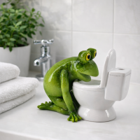 Lustiger Frosch Dekofigur aus Polyresin – frech & dekorativ (13 cm)