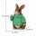 Deko Hase mit grünem Pullover – Sitzende Hasenfigur aus Kunstharz 23,5 cm
