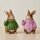 Deko Hase mit Rosa Pullover – Sitzende Hasenfigur aus Kunstharz 23,5 cm