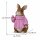 Deko Hase mit Rosa Pullover – Sitzende Hasenfigur aus Kunstharz 23,5 cm