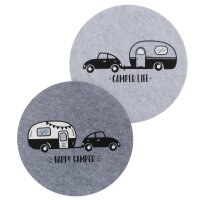 Runde Tischsets im 2er-Set „Camper Life“...