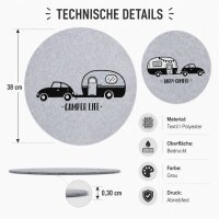Runde Tischsets im 2er-Set „Camper Life“ & „Happy Camper“ – für echtes Vanlife-Feeling am Tisch