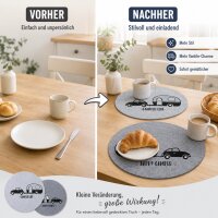 Runde Tischsets im 2er-Set „Camper Life“ & „Happy Camper“ – für echtes Vanlife-Feeling am Tisch