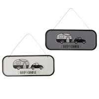 2er Set Metallschild „Happy Camper“ –...