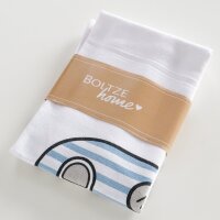 Camper Life Tischläufer aus Baumwolle – 140 x 40 cm, Schwarz/Weiß