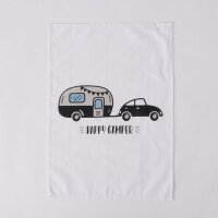 Camping Geschirrtücher 2er Set – Baumwolle 70x50 cm, Happy Camper