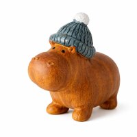 Nilpferd Dekofiguren 3er Set – Kunstharz, handgearbeitet, 6,5 cm