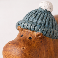 Nilpferd Dekofiguren 3er Set – Kunstharz, handgearbeitet, 6,5 cm