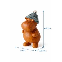 Nilpferd Dekofiguren 3er Set – Kunstharz, handgearbeitet, 6,5 cm