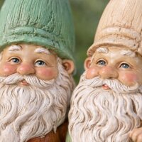 Gartenzwerge Zwergenfiguren 2er Set – Kunstharz, handbemalt, 18 cm