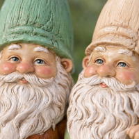 Gartenzwerge Zwergenfiguren 2er Set – Kunstharz, handbemalt, 18 cm