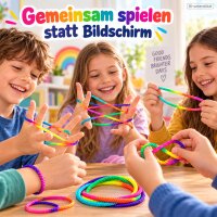 Fadenspiel Set Kinder 3er Bunt - Fingertwist für Schulhof und Mitgebsel