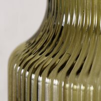 Boltze Glasvasen Set 2er – geriffelte Vasen 14 cm, Ø 9 cm, lackiertes Glas in Grün, glänzend