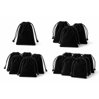 Samtbeutel Schwarz Groß