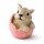 Osterdeko Hase im Ei aus Kunstharz – Dekofigur Rosa, 10 cm