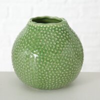 RESTPOSTEN - 1 x Boltze Vase Tessa, H 13 cm, Steingut, Einfarbig Steingut - Grün