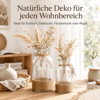 Glasvasen im 2er Set mit Juteband, Kordel und Sternanhänger