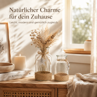 Glasvasen im 2er Set mit Juteband, Kordel und Sternanhänger